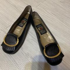 【美品】MIHAMA ローファー（23.5）リボン　パテントレザー　日本製　茶 中古・古着通販】MIHAMA (ミハマ) ローファー ブラック サイズ