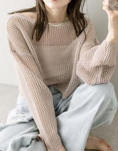 mystic/ミスティック/ラメメッシュショートニット/ピンク/F/完売品