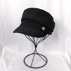 美品 人気 CA4LA カシラ シンプル 無地 キャスケット ブラック黒 茶