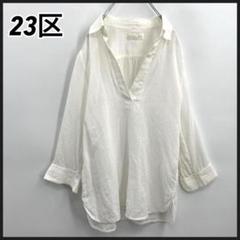極美品 23区 LIBECO リネン 麻100% シャツ ブラウス リベコ 23区 × LIBECO リベコ リネンシャツ 麻100% 38ウォッシャブル