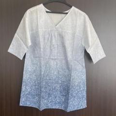 01 iikigokochi トップス 半袖 M ブルー 綿100％ 日本製