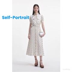 ❇️Selfportrait正規25春新セルフポートリボン柄プリーツワンピース ❇️Selfportrait正規25春新セルフポートリボン柄プリーツワンピース