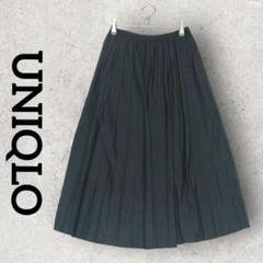 UNIQLO プリーツミディスカート フレアスカート (М) ブラック