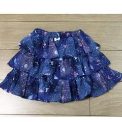 メゾピアノ　ミルキーウェイ柄　ティアードフリル　スカパン