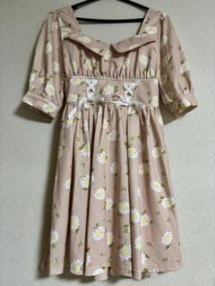 花柄 ピンク ワンピース 半袖