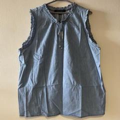 【新品】トミーヒルフィガー ダンガリー フレンチ スリーブ ブラウス XL