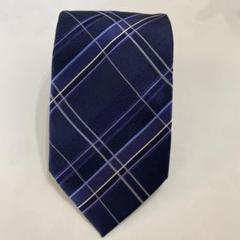 【美品】COMME CA MEN ネイビーチェック ビジネス シルク お洒落