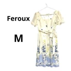 Feroux フェルゥ　可愛い　小花　ワンピース　リボン　オンワード樫山　M