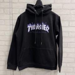 最終値下げ スラッシャー THRASHER フレイム ロゴ マーク パーカー Lのサムネイル