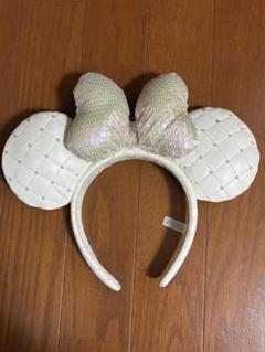 ディズニーランド ディズニーシー ミッキー 白 スパンコール カチューシャ