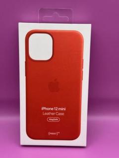 新品未使用アップル純正　iphone 12mini レザーケース　レッド