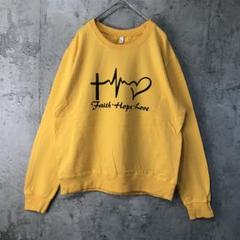 Y3152古着　トレーナー　スウェット　黄色　90s Y2K