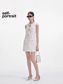 ✨25新作 SelfPortrait 白ミニ袖なしワンピース A11 ✨25新作 SelfPortrait 白ミニ袖なしワンピース A11 - メルカリ
