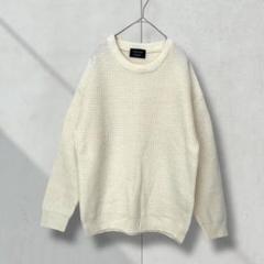 2842【CONFIRM】ニットセーター　長袖　白　Ｍ　カジュアル　クルーネック