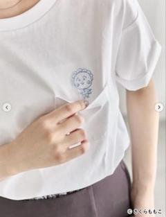 Samansa Mos2 blue COJI-COJI /刺繍Tシャツコジコジ
