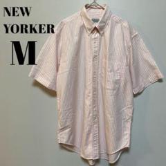 NEW YORKER ニューヨーカー　半袖　コットン　ストライプ　BDシャツ　M