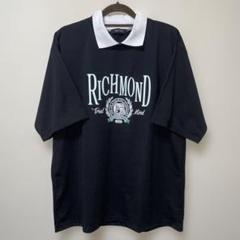 RICHMOND Tシャツ ブラック 襟付き　カジュアル　半袖　ロゴプリント　Lのサムネイル