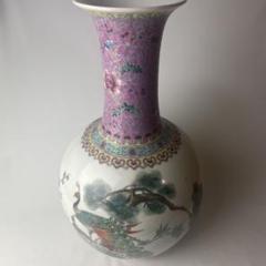 中国古美術 清末民国　粉彩 花鳥文壺　蓋物　高さ18cm 中国古美術 清末民国 粉彩 花鳥文壺 蓋物 高さ18cm