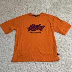 【FUBU】フブ Tシャツ 半袖 XL ワッペン オレンジ