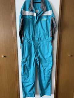Kubota作業着オーバーオールMワッペン希少ターコイズブルー