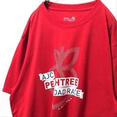 ミズノ AJCピーチツリーロードレース Tシャツレッド赤L古着