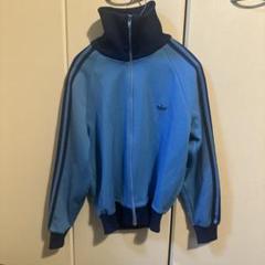 adidas オールド アディダス ジャージ 上 トラックジャケット 70s-80s 70年代-80年代 デサント M ブルー 西ドイツ製 在原みゆ紀 着用 adidas オールド アディダス ジャージ 上 トラックジャケット