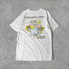BACARDI LIMON シングルステッチ グラス ライム アート Tシャツ