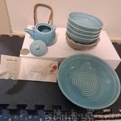 青色陶器 子供の像と容器 鈴　セット 玩具工房｜開運厄除巳土鈴 – ますきち｜愛知瀬戸｜瀬戸焼・せともの