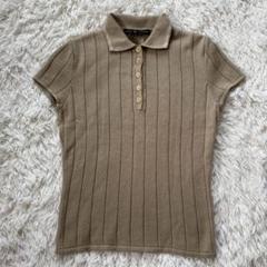 美品 RALPH LAUREN サマーニット シルク100% ポロシャツ M クラシック フィット メッシュ ポロシャツ