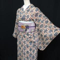 <Umeko>U135 身丈162cm 単衣 昭和レトロ☆☆☆軽い　しつけ糸 Umeko>U135 身丈162cm 単衣 昭和レトロ軽い しつけ糸 - メルカリ