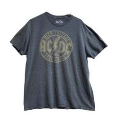 AC/DC　メンズロックTシャｔヅ　濃灰色　サイズ　ヴィンテージ【4858】
