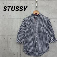 stussy☆80's☆ギンガムチェックシャツ☆L☆黒白☆ステューシー古着old OLD STUSSY オールドステューシー 90's USA製 STUSSY