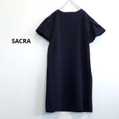 美品 SACRA ラッフルスリーブワンピース