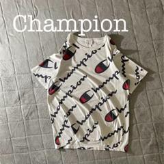 A1750・Champion・チャンピオン・でかロゴ総柄Ｔシャツ・ゆるダボＸＬ