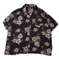 アメリカ古着　GEORGE　ジョージ　アロハシャツ　ハイビスカス　AL267