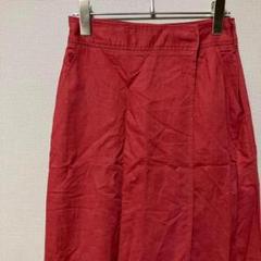 ギャップ　ラップロングスカート(S相当)リネン＆コットン　レッド無地　春夏