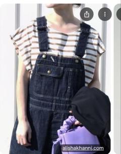 【Attick by Johnbull】ボーダーノースリーブTシャツ　ベージュ