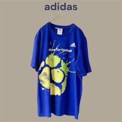 【アディダス】M　ブルー(青)　半袖Tシャツ　サッカー　2009JFA　スポーツ