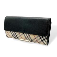 BURBERRY✨バーバリー　長財布　ノバチェック　ブラック　レザー　大容量のサムネイル