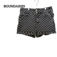 一点物☆NO BOUNDARIES ギンガムチェックデニムショートパンツ　夏服