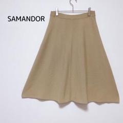 サマンドール】フレアスカート L ベージュ ニット素材 ウエストゴム 夏用