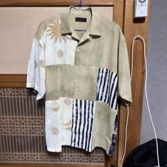 santafe サンタフェ　アートシャツ　パッチワーク　ポリシャツ L ベージュ