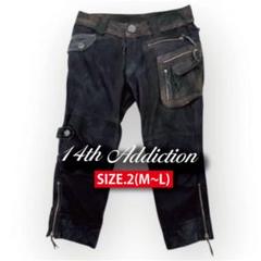 14th addiction　ブラックデニム ダメージ加工 14th Addiction ジーンズ Addiction/フォーティーンス