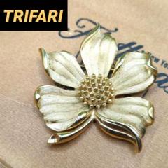 lotuscloud 2525⭐️TRIFARI トリファリヴィンテージブローチ Trifari トリファリ ゴールドートーン ロータスリーフ 蓮の葉