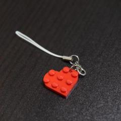 LEGO レゴ ハート型ストラップ 赤 スマホ ストラップ 携帯 アクセサリー