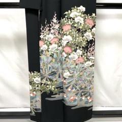 503mh47〇作家物 訪問着 花 水辺 明るいベージュ〇状態良好