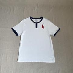 vintage ラルフローレン　リンガー　Tシャツ　ロゴ刺繍　レア　L アメカジ