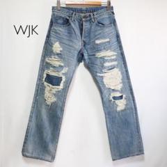 【雑誌掲載】WJK/ウォッシュド ダメージ加工/ストレート/デニム パンツ/M