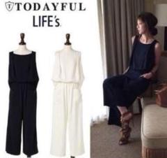 TODAYFUL タックオールインワン　ネイビー　38