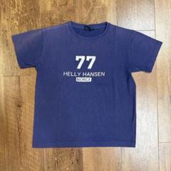 00's Helly Hansen 半袖ネイビーサンフェードTシャツ短丈Sサイズ